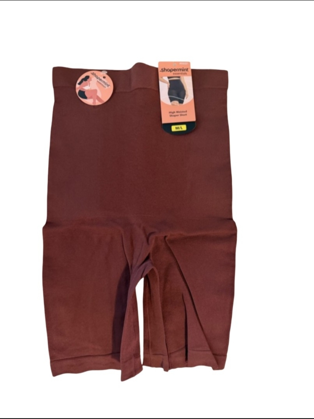 Shapermint High-Waisted Shaper Shorts Brown Tummy Control Shapwear M-L
